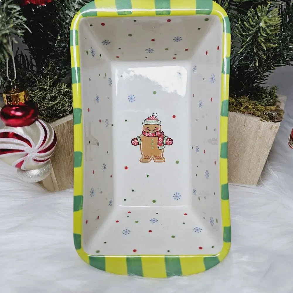 Set of 2 Oven Tara & Grasslands Mini Cake Loaf Baking Dish Christmas Lot Vintage
